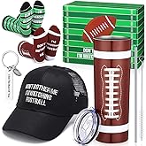 VioraWhite 6 Pcs Football Fan Gift Set: Insulated Stainless Steel Tumbler, Socks, Cap, Keychain & Box - Multi Colors, 20 Oz Capacity