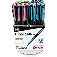 Pentel Quick Click Pop Mechanical Pencil, (0.7mm) Med. Line, Assorted Barrels, Spinner Display - 42 Pieces (PD217A-42)