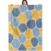 PLKRL Colorful Floral Blanket, Soft Cozy Lightweight Flannel Throw Blanket for Living Room Bedroom Travel Home, Minimalist Modern Decor, 50x60 Inch, Flower Blankets Gifts for Women Kids Girls