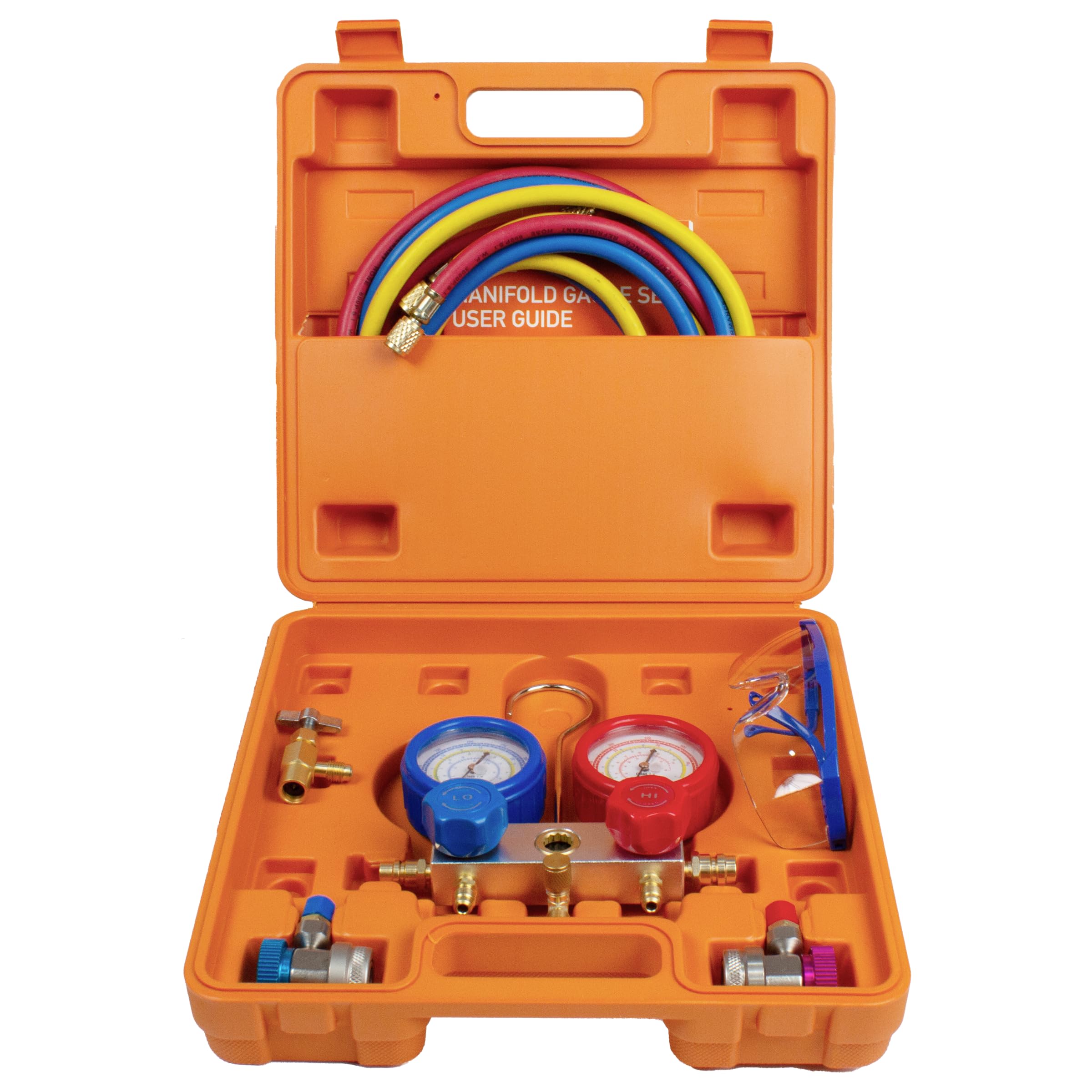 BACOENG 3-WAY AC Recharge Kit, HVAC A/C Manifold Gauge Set Ideal for R134A R410A R407C R22