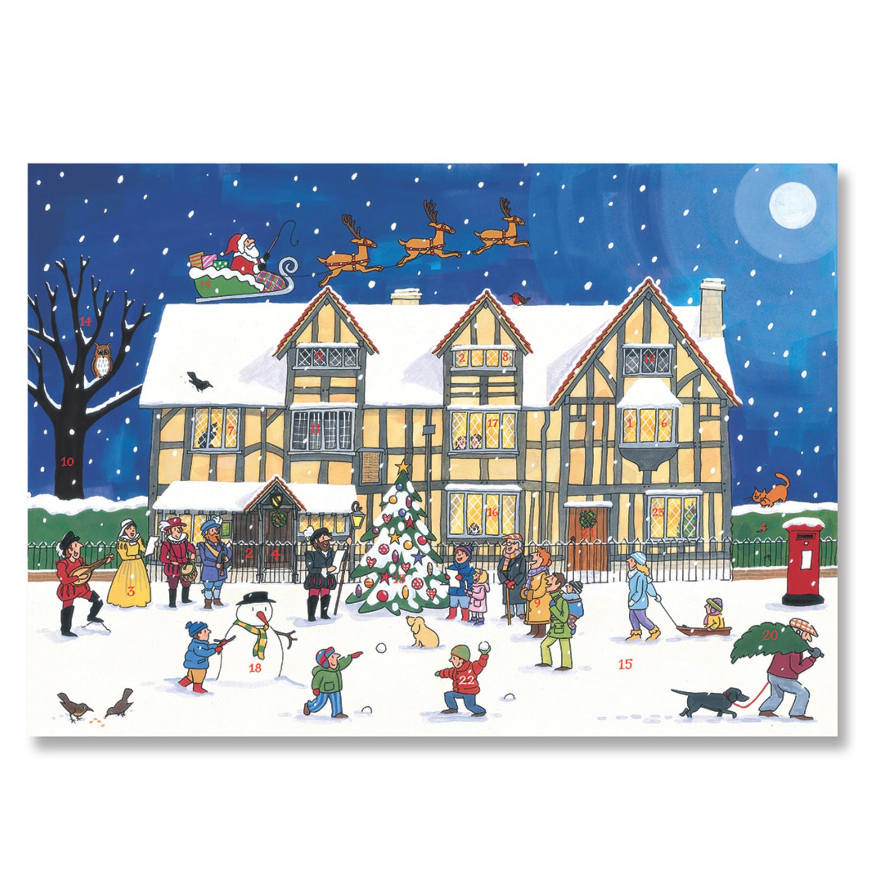 Alison Gardiner Christmas at the Old Town House Large A3 Traditional Festive Christmas Advent Calendar Made in UK