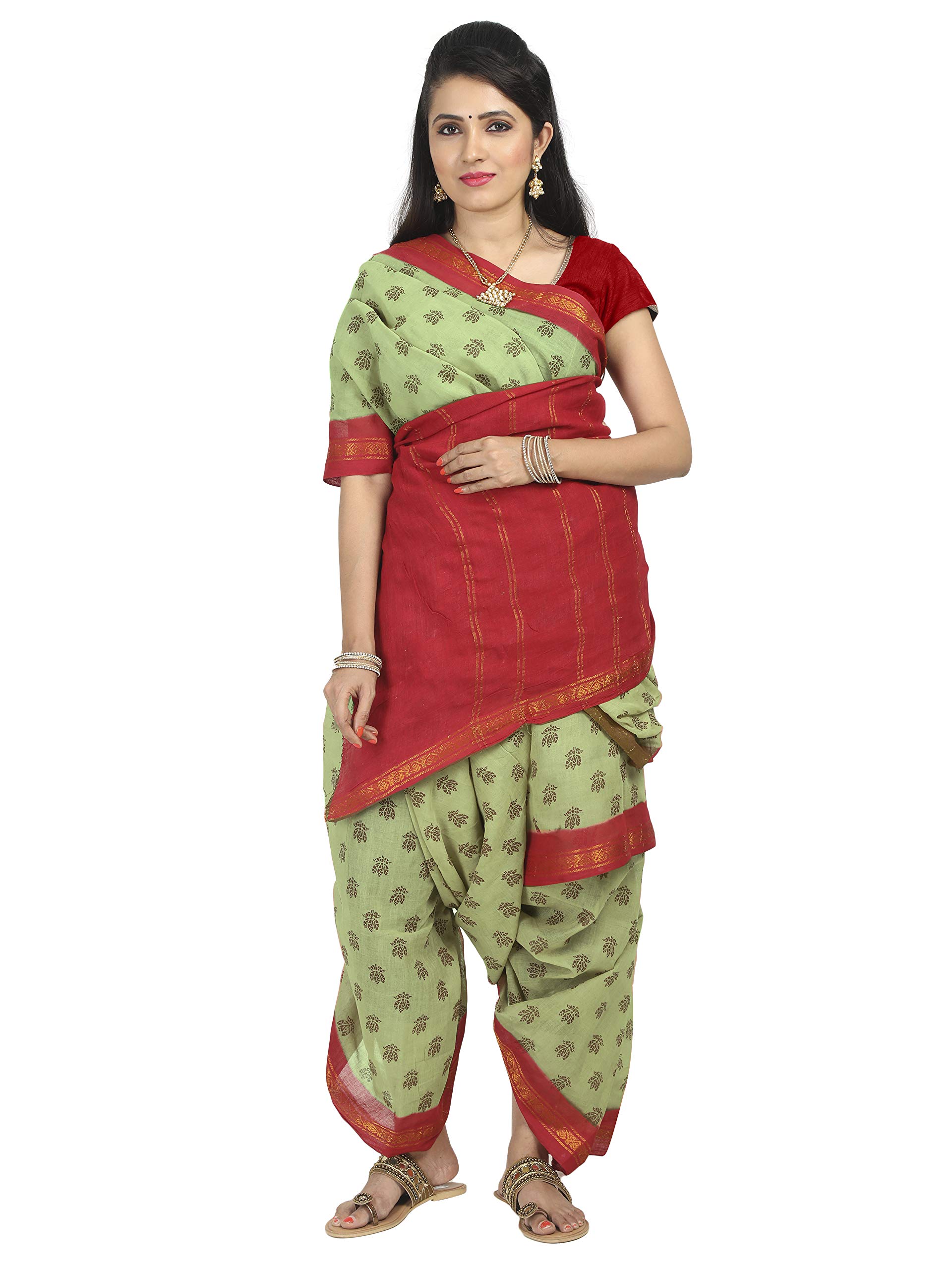 JISB Women's Pure Cotton Saree Without Blouse Piece
