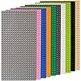 ZENFUN 10 Pack Baseplates Building Plates for Building Bricks, 10'' x 5''/25.5x12.8 CM, Classic Building Baseplates Compatible with Major Brick Brands, 10 Colors