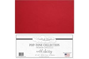 CARDSTOCK WAREHOUSE PAPER COMPANY Cardstock Warehouse Pop Tone Wild Cherry Red - 12 x 12" - 100 Lb. / 270 Gsm Matte Premium Cardstock Paper - 25 Sheets