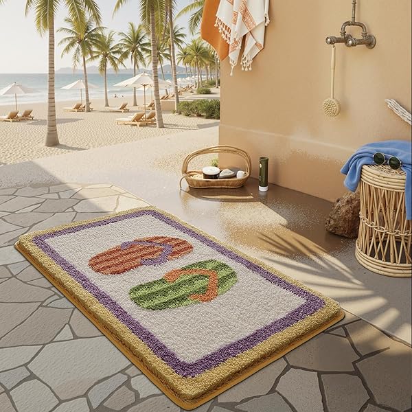 LUMI BATH MATS FOR BATHROOM, NON SLIP ABSORBENT SOFT BATH MAT, WASHABLE LOW PROFILE BATHROOM RUG FOR SHOWER, TUB, 24″X36″