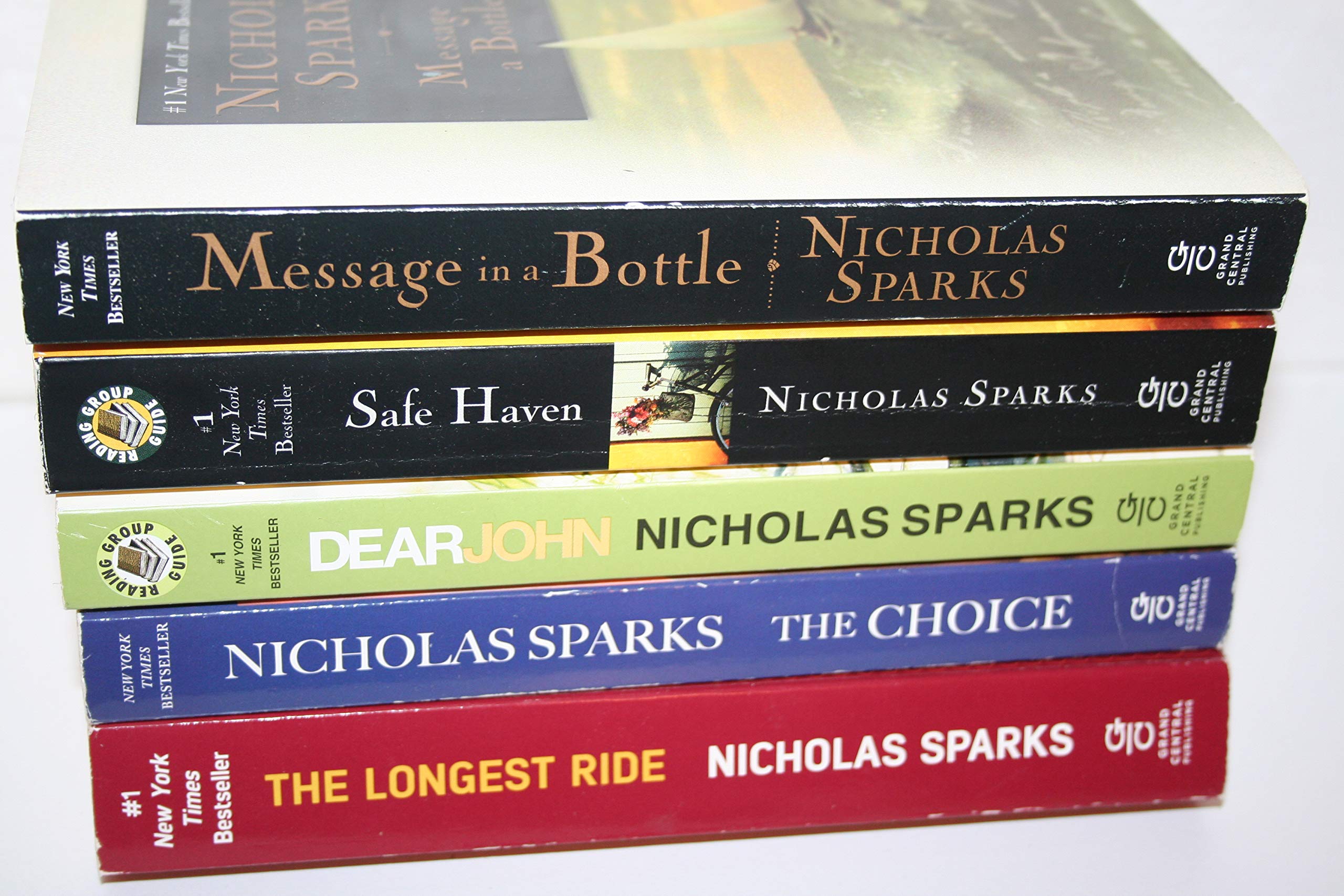 Nicholas Sparks 5 Book Set Message In A Bottle Safe Haven Dear John The Choice The Longest Ride Nicholas Sparks Amazon Com Books