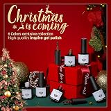 Modelones Gel Nail Polish Set 6 Colors Red Glitter Soak Off UV Gel Nail Polish view 8