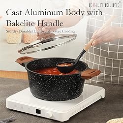 ESLITE LIFE Nonstick Stock Pot with Lid, 3 Quart