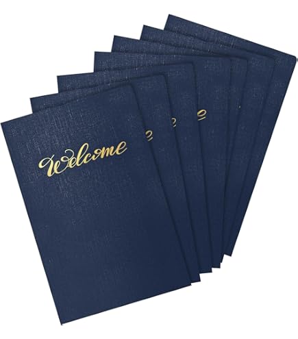 Amazon.com : Welcome Packet Folders Dark Blue Linen Luxury with