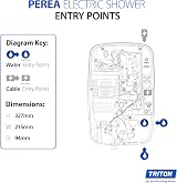 Triton Perea Electric Shower 9.5kW White Brushed Steel Opal 3 Aquasurge Rosato view 8