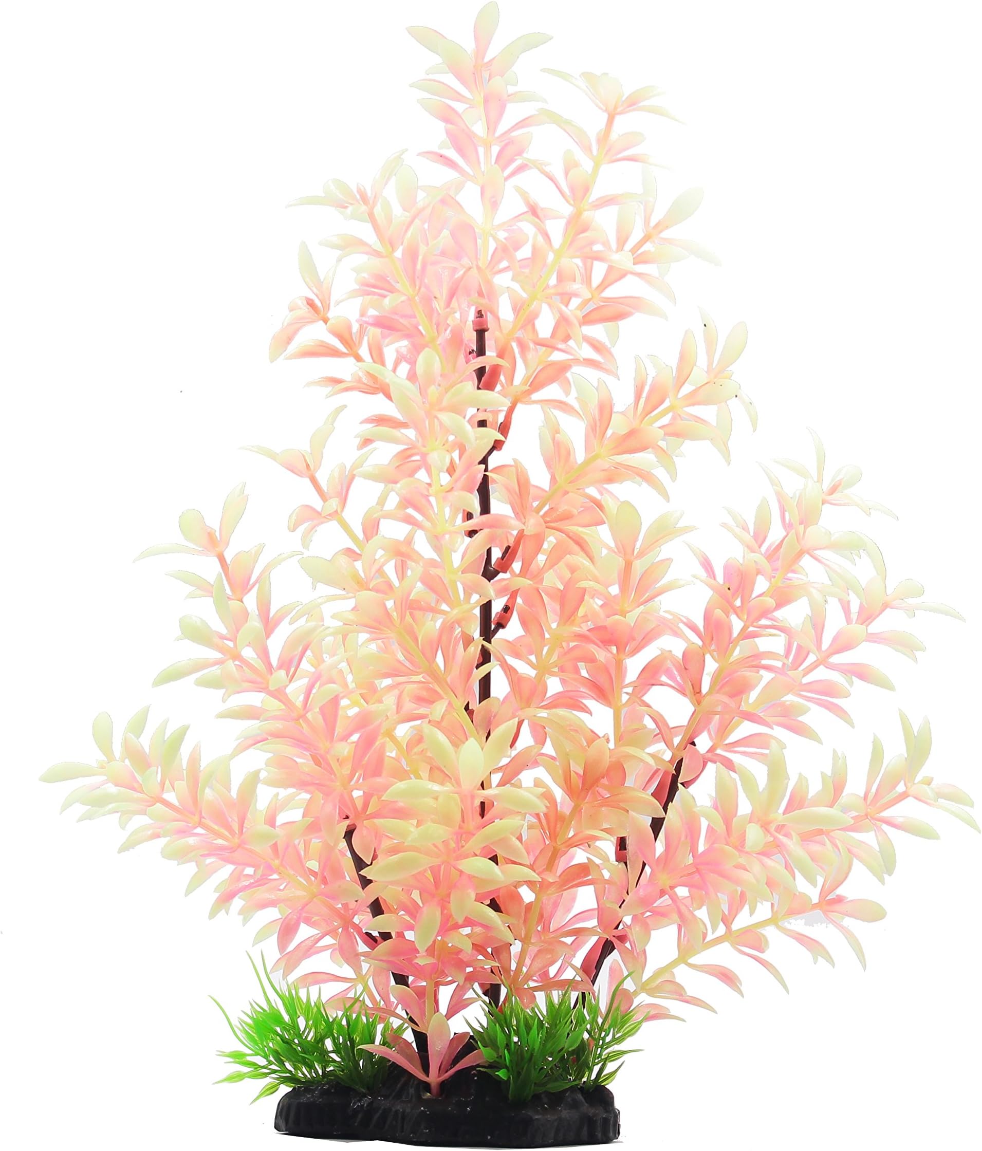 ZAZALUM Artificial Aquarium Plastic Plants, Fish Tank Decoration Aquatic Water Green Grass Ornament with Ceramic Base