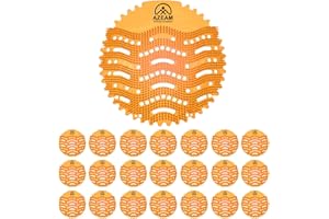 ADEVAR Urinal Screens Deodorizer,20 Packs Anti Splash Urinal Cake Mats tablets Pads Bulk Orange Citrus Scented Urinal Deodorizer For Toilet,Bathroom,Restaurants,Offices,Schools,Etc.Fits Most US Urinal Brands