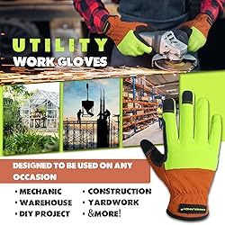 HANDLANDY Mens Work Gloves, Flexible Utility