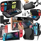 Switch Accessories Bundle - Essentials Pack for Nintendo switch & OLED with Case & Screen Protector Grip Case Games Holder He