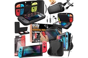 Switch Accessories Bundle - Essentials Pack for Nintendo switch & OLED with Case & Screen Protector Grip Case Games Holder He