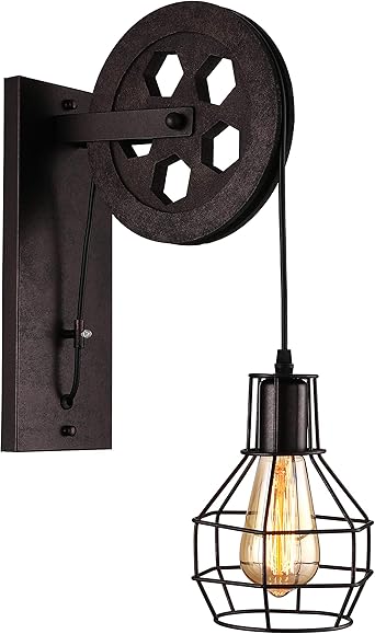 Light Wall Sconce Keyed Socket Pulley 