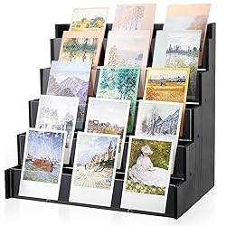 Yuntau 5 Tier Greeting Card Display Stand Black