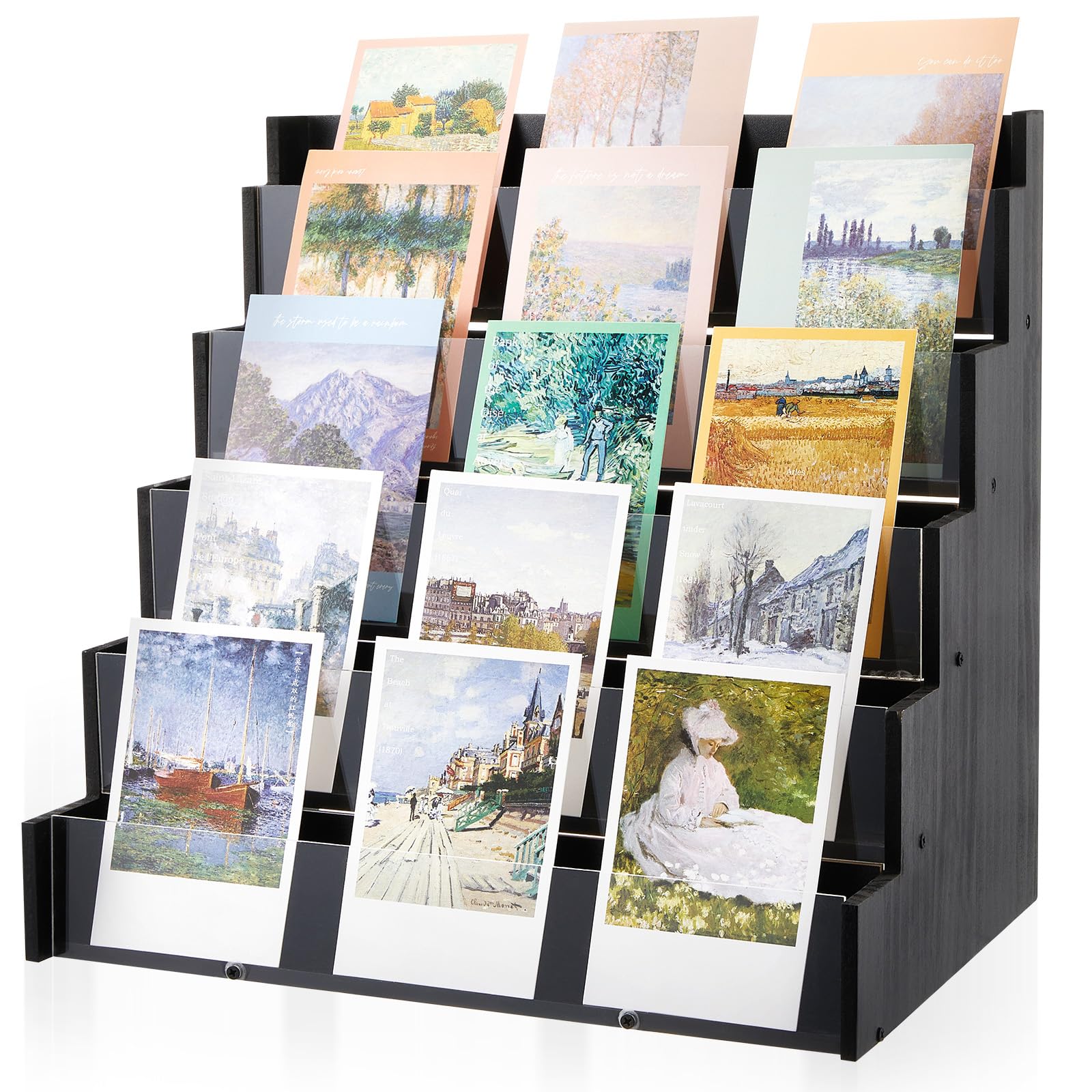Yuntau 5 Tier Greeting Card Display Stand Black
