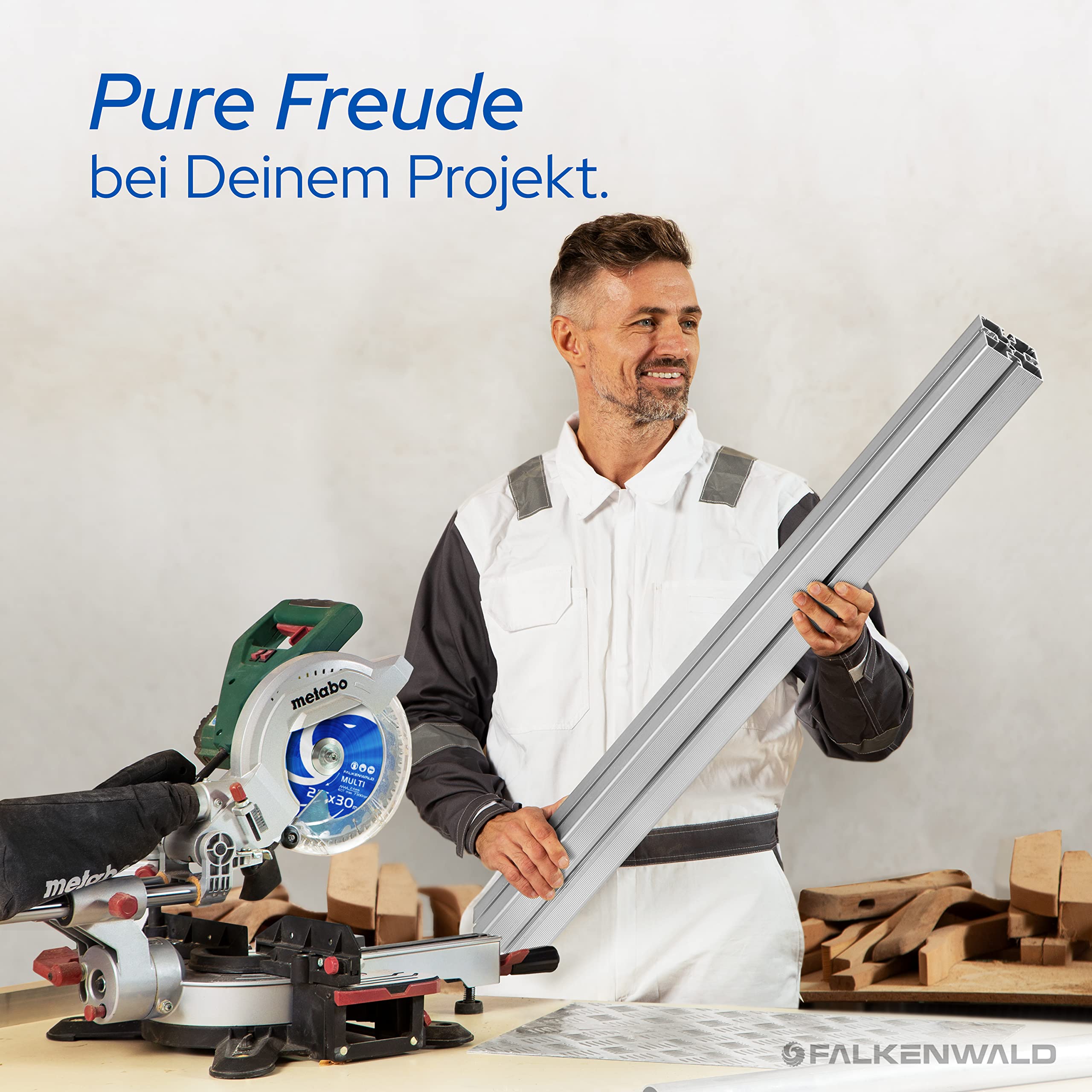 FALKENWALD ® Kreissägeblatt 216x30 mm ideal für Holz, Metall & Alu - Sägeblatt 216x30 kompatibel mit Bosch GTS 635-216 & Metabo KGS 216 M - 216 Sägeblatt - 216 30 7