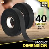 SOL 2 Pack 20m Black Cloth Tape Wiring Loom Harness Binding Felt for Cars view 2