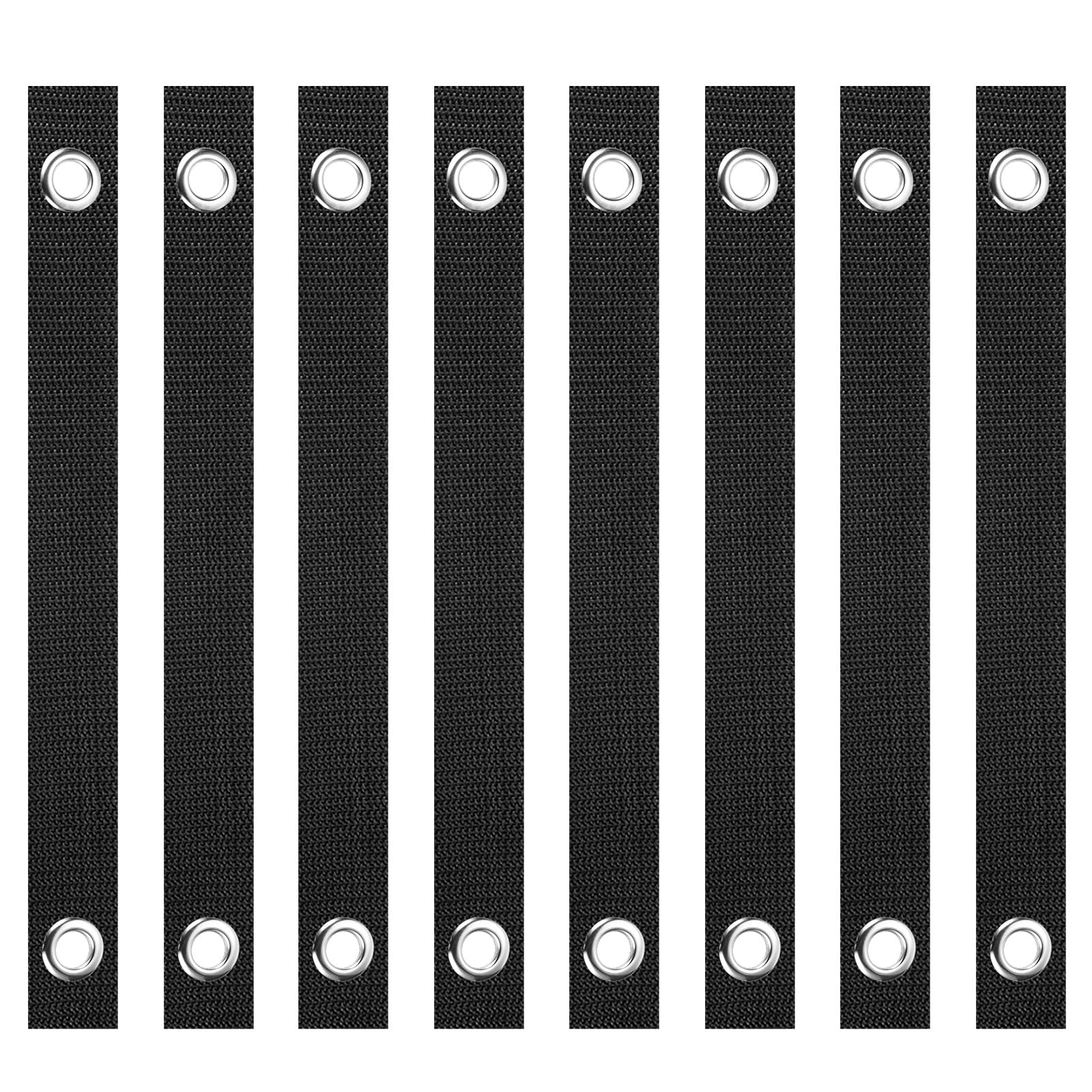 PATIKIL 16 Inch Tree Straps for Staking, 8 Pack Tree Support Stakes, Tree Straightening Ties with Grommets for Newly Planted Straight, Black