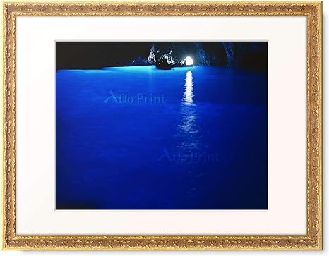 Amazon イタリア カプリ島 青の洞窟 額装アート作品 アートフレーム ポスター オンライン通販