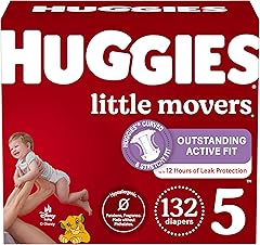Huggies Size 5 Diapers, Little Movers Baby Diapers, Size 5 (27+ lbs), 132 Count (2 Packs of 66), Packaging May Vary