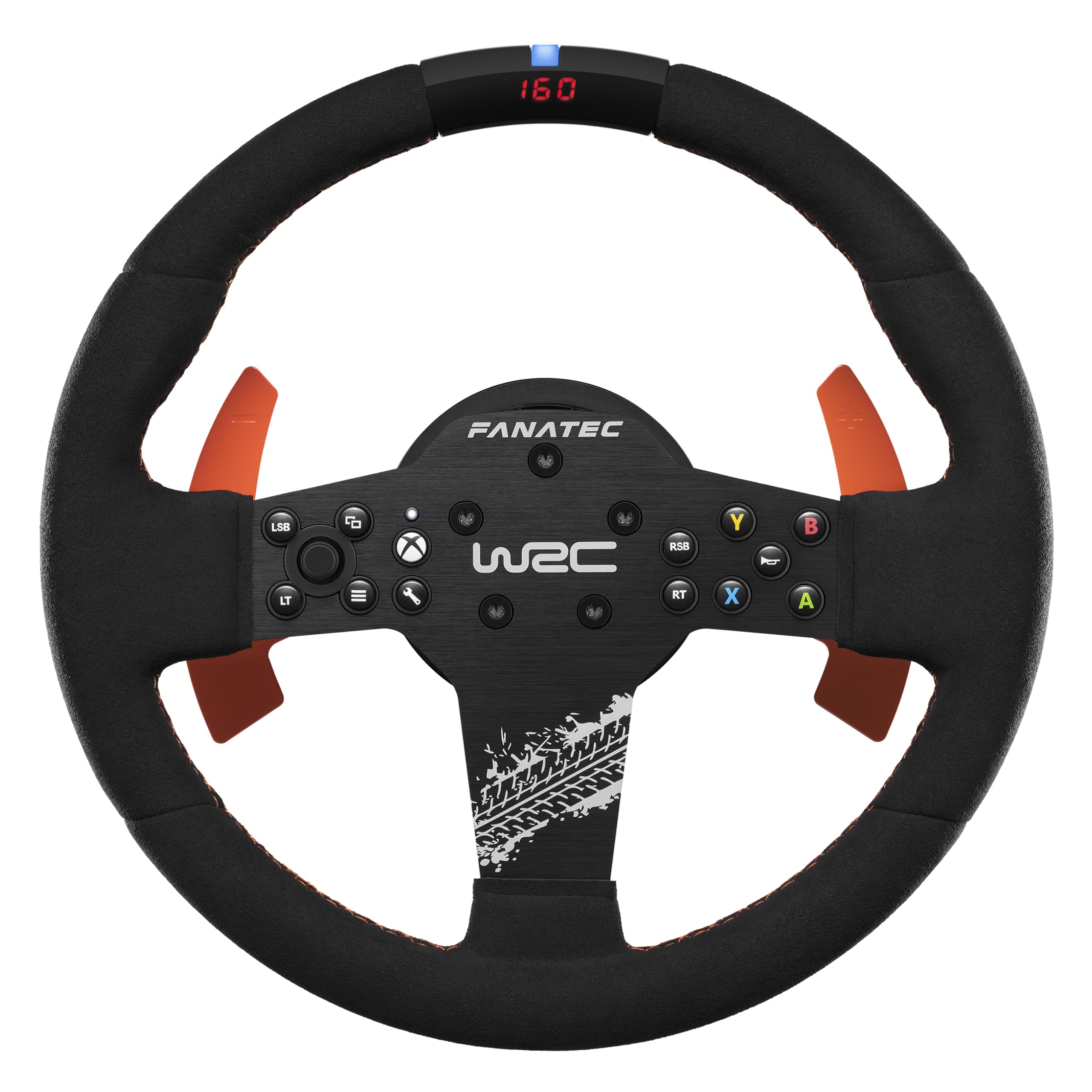 FANATEC CSL Elite Officially Licensed WRC Rally Sim Racing Steering Wheel – Alcantara Grip, RevStripe LED Display, Removable Paddles, Plug-and-Play for PC, Xbox Series X|S, Xbox One