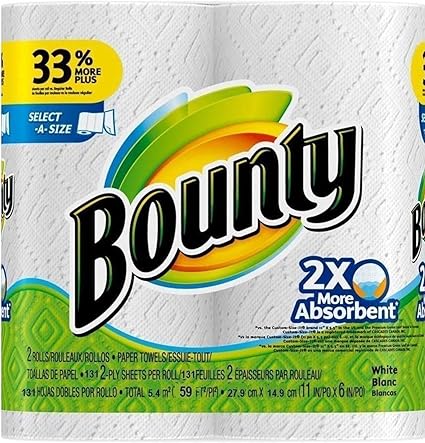 Bounty Select A Size Saugfahigere Papiertucher 2 Stuck 28 X 15 Cm Weiss Amazon De Drogerie Korperpflege