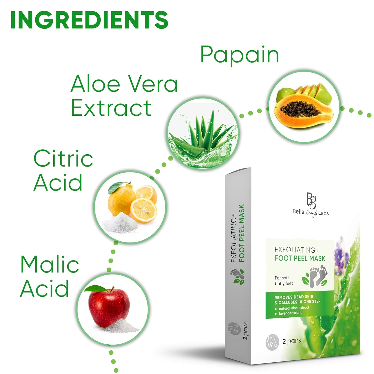 Exfoliating Foot Peel Mask for Smooth Soft Touch Feet - 2 Pairs per Box - Peeling away Calluses and Dead Skin Remover. Repair Rough Heels 2 packs - Baby Foot Gel Socks Booties - Natural Aloe Extract: Beauty
