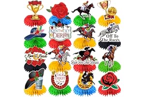 cocomigo Derby Centerpieces Set includes16pcs Derby Centerpieces, Derby Decorations for Horse Racing Derby Party Supplies