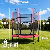 WestWood GALACTICA NEW Mini Trampoline 4.5ft 55in Safety Net Enclosure Red view 3