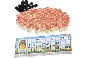 Sewroro Russian Lotto Game Set Wooden Bingo Game Supplies for Home Family Party Travel