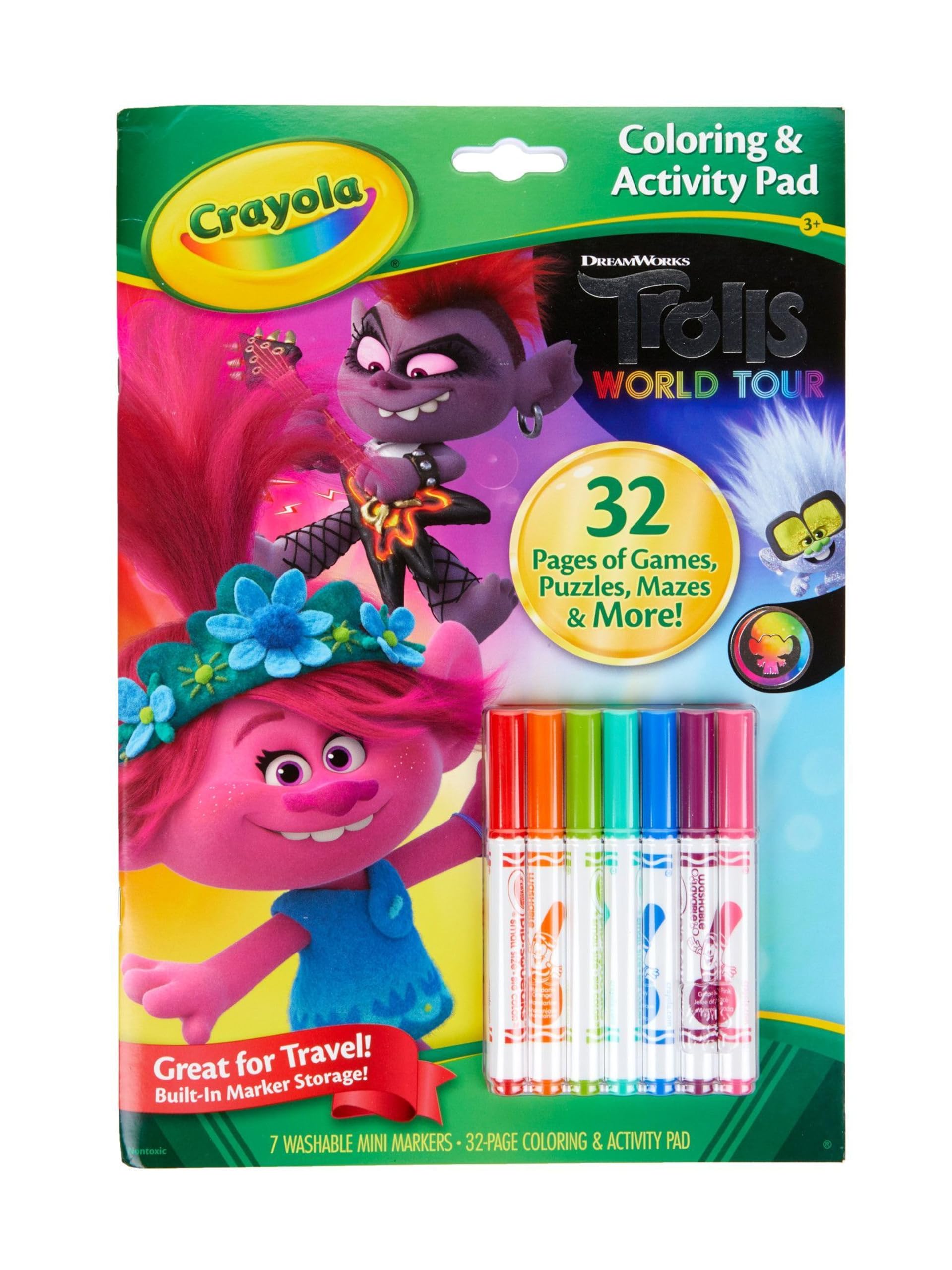 CRAYOLA Libro Da Colorare E Attività – Trolls World Tour, Lavabile