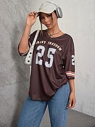 SOLY HUX Jersey Shirts for Women Oversized T-Shirt