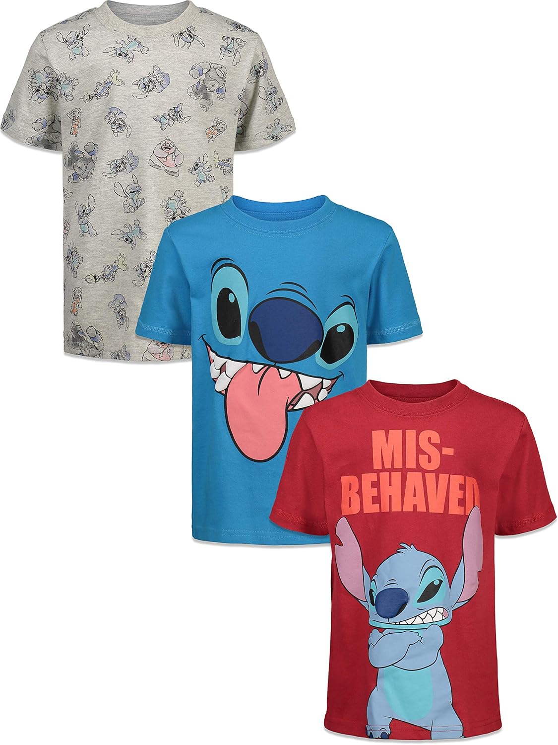 Disney 3 Pack Short Sleeve T-Shirt - Cars Stitch Nightmare Before Christmas