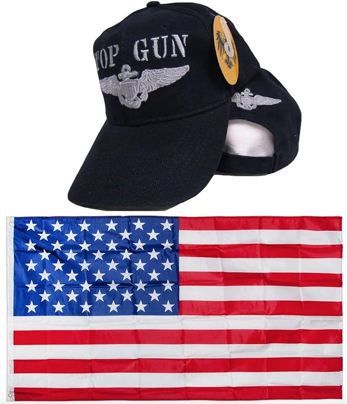 Dark Blue Military US Navy Top Gun Embroidered Hat Cap