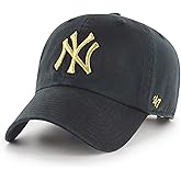 '47 New York Yankees Brand Metallic Clean Up Slouch Fit Dad Hat (Black)