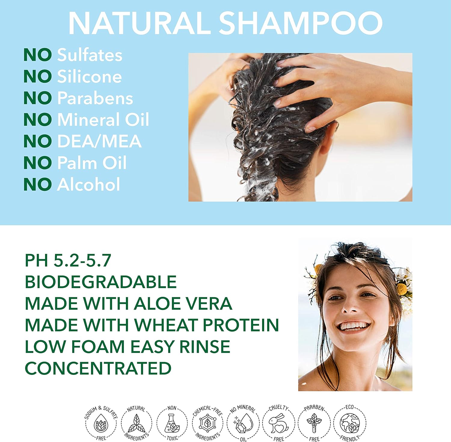POO FREE Apple Cider Vinegar & Grapefruit Clarifying Shampoo (250ml), pH 5.5 Scalp Balance - Image 3