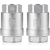 Hicarer 2 Pack 3/4'' NPT Female Check Valve 304 Stainless Steel | Spring In-line Siamese Check Valve, One-way Non-return, WOG1000 for Oil Water Gas Air Backflow Prevention