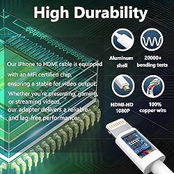 Lightning to HDMI Cable for iPhone Digital AV