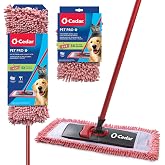 O-Cedar Pet Pro Microfiber Hair &amp; Dust Mop + 1 Mop Head Replacement | 3X Pet Hair Removal* | Electrostatic Dry Dust Mop for Dog &amp; Cat Homes | Hardwood, Tile &amp; Hard Floor Cleaning