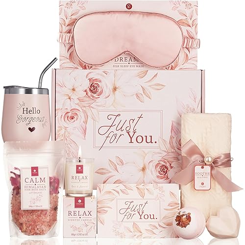 Birthday Gifts for Women & Pamper Gifts for Women – Relaxation Self Care Set (8pcs) for Her, New Mum, Sister, Best Friend, Thank You Hamper