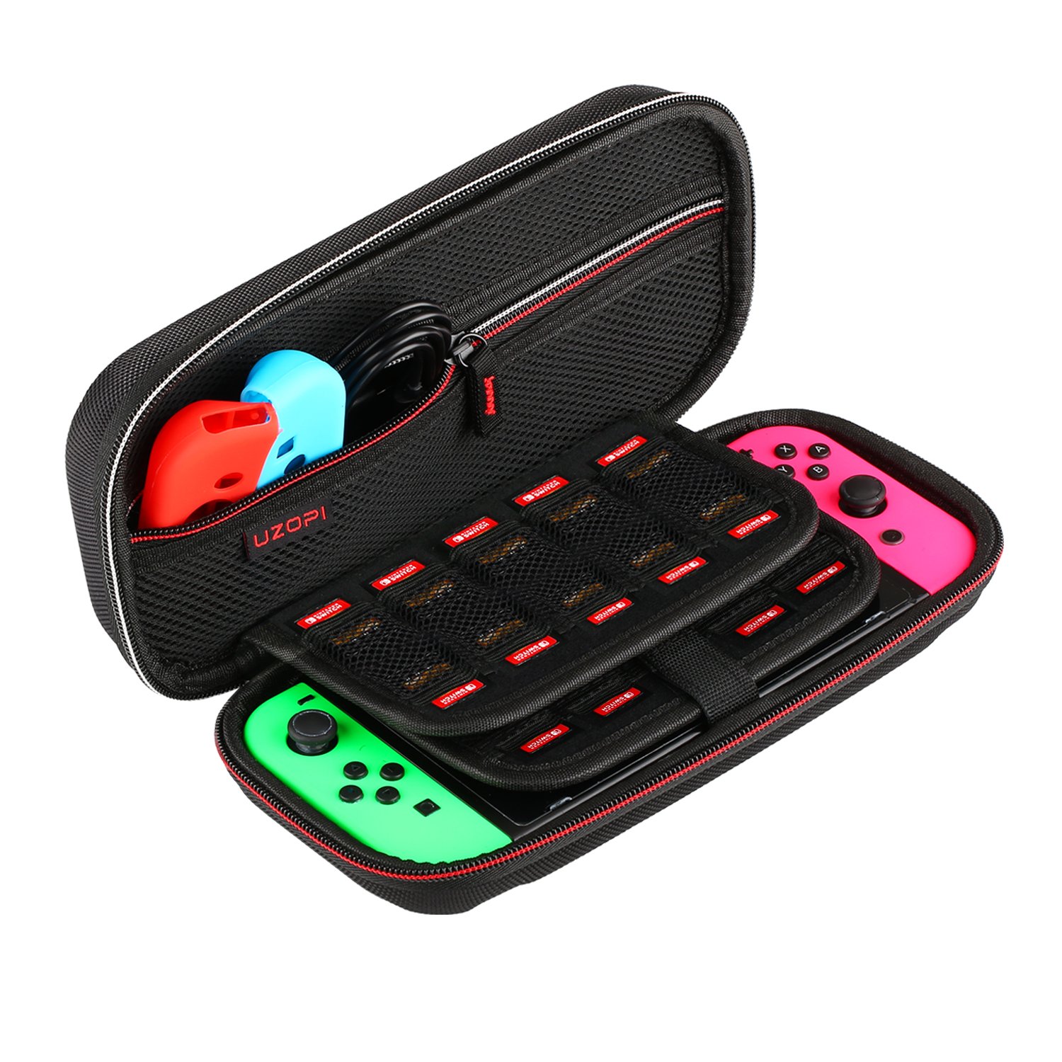 Funda para Nintendo Switch, VOOKI Estuche Portátil Transporte/Viaje Protection Apto para Nintendo Switch, Accesorios Oficiales 20 Bolsillos Pequeños