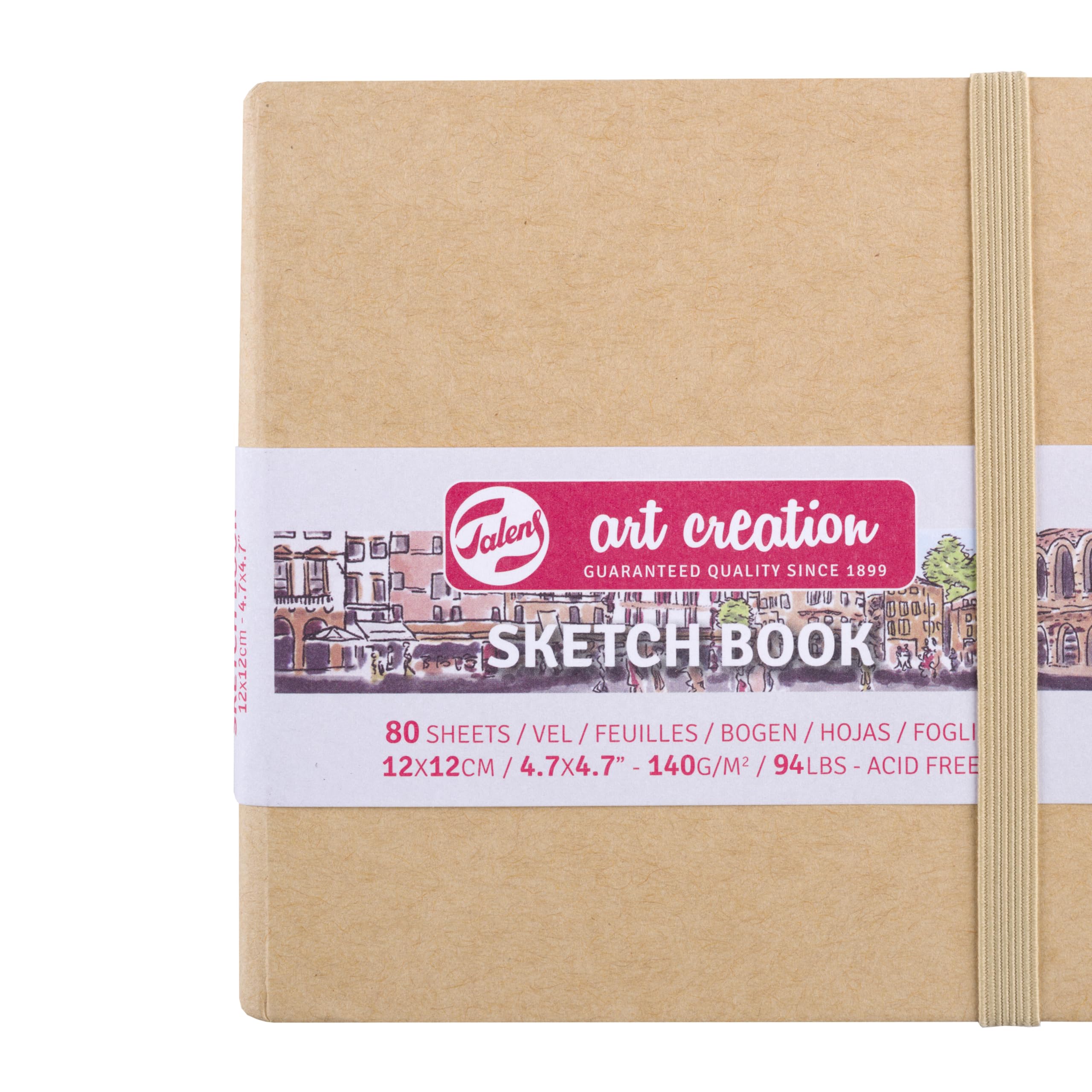 Talens Art Creation Sketchbook 80 Sheets, 12 cm x 12 cm, Kraft Paper