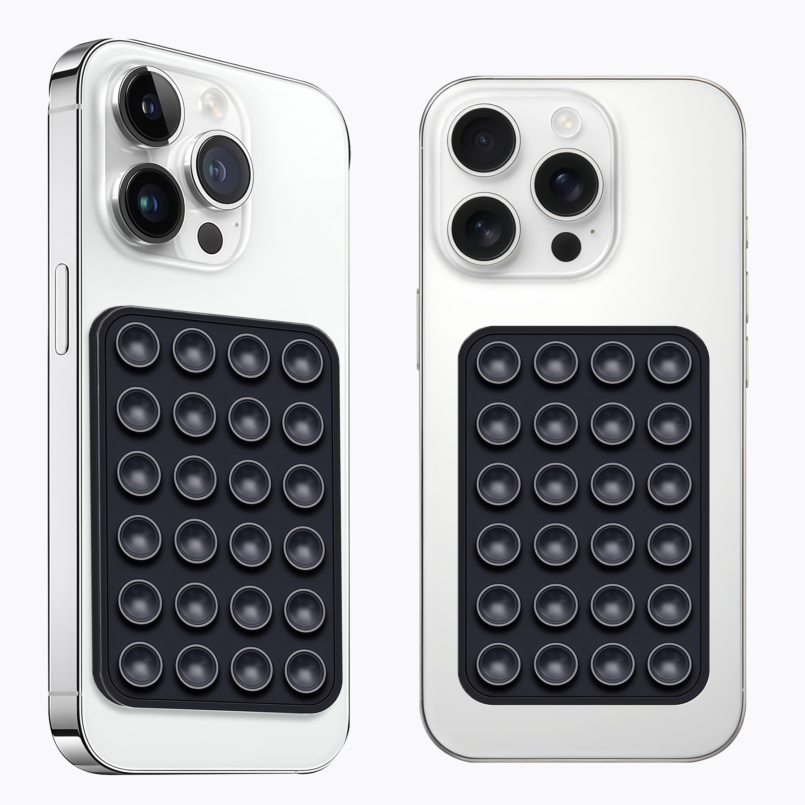 Photo 1 of Anteel 2 Pack Silicone Suction Phone Case Mount, Silicon Adhesive Suction Cup Phone Mount, Non Slip Sticky Phone Grip for Cellphone, Strong Grip Holder for Selfies and Videos (Black)