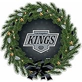 Rico Industries NHL Hockey Los Angeles Kings Wreath Shape Cut Pennant - Home and Living Room Décor - Soft Felt EZ to Hang