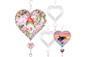 4Pack 8inch Sublimation Wind Spinner Blanks 3D Aluminum Metal Wind Sculpture Kinetic Spinners for Yard and Garden Indoor Art 