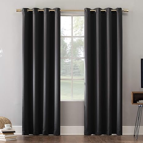 sun zero oslo theater grade extreme 100 blackout grommet curtain panel 52 x84 coal