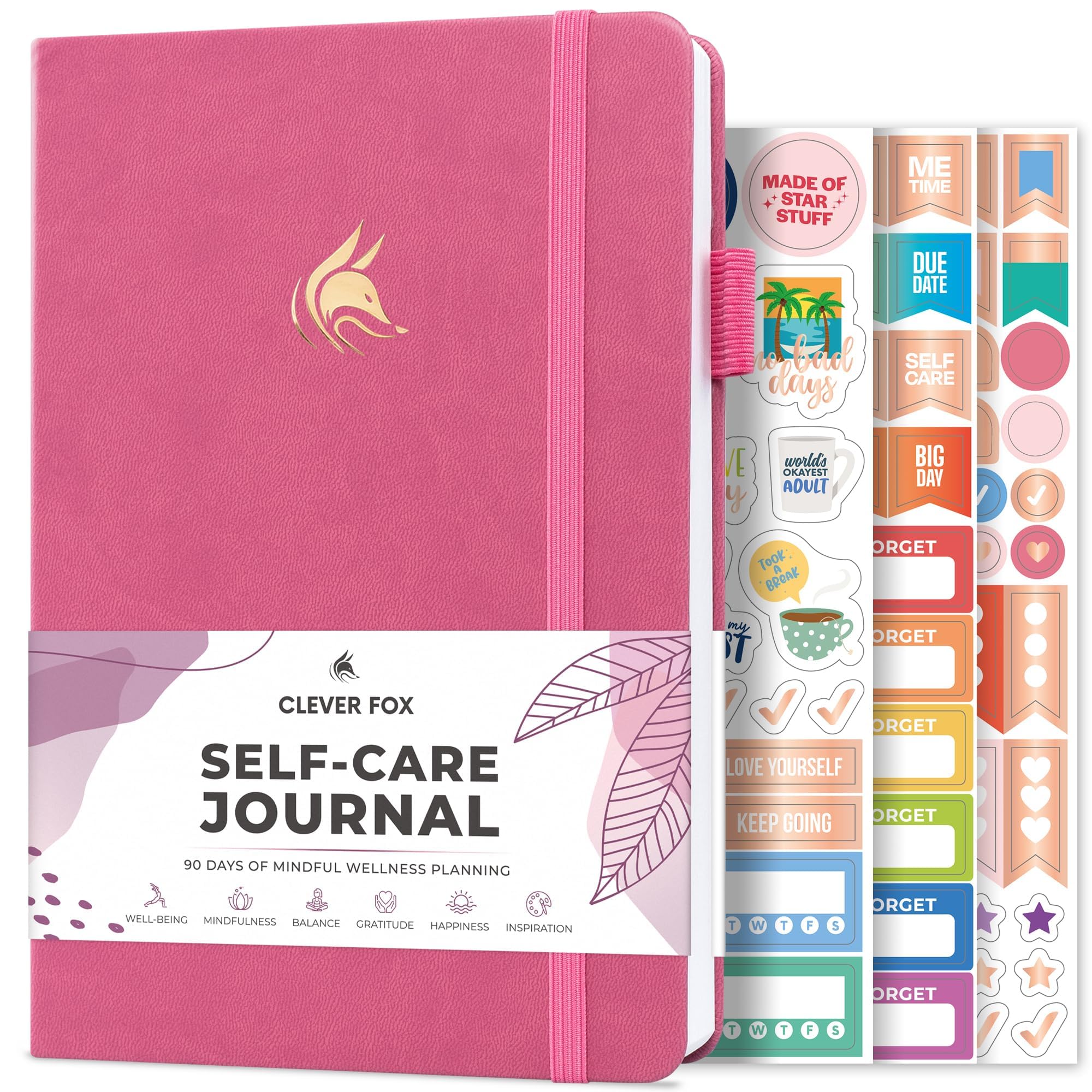 Clever Fox Self-Care Journal – Daily Reflection Notebook – Mental Health & Personal Development Planner, Meditation & Mood Log, A5 (Violet Blossom) — image 1